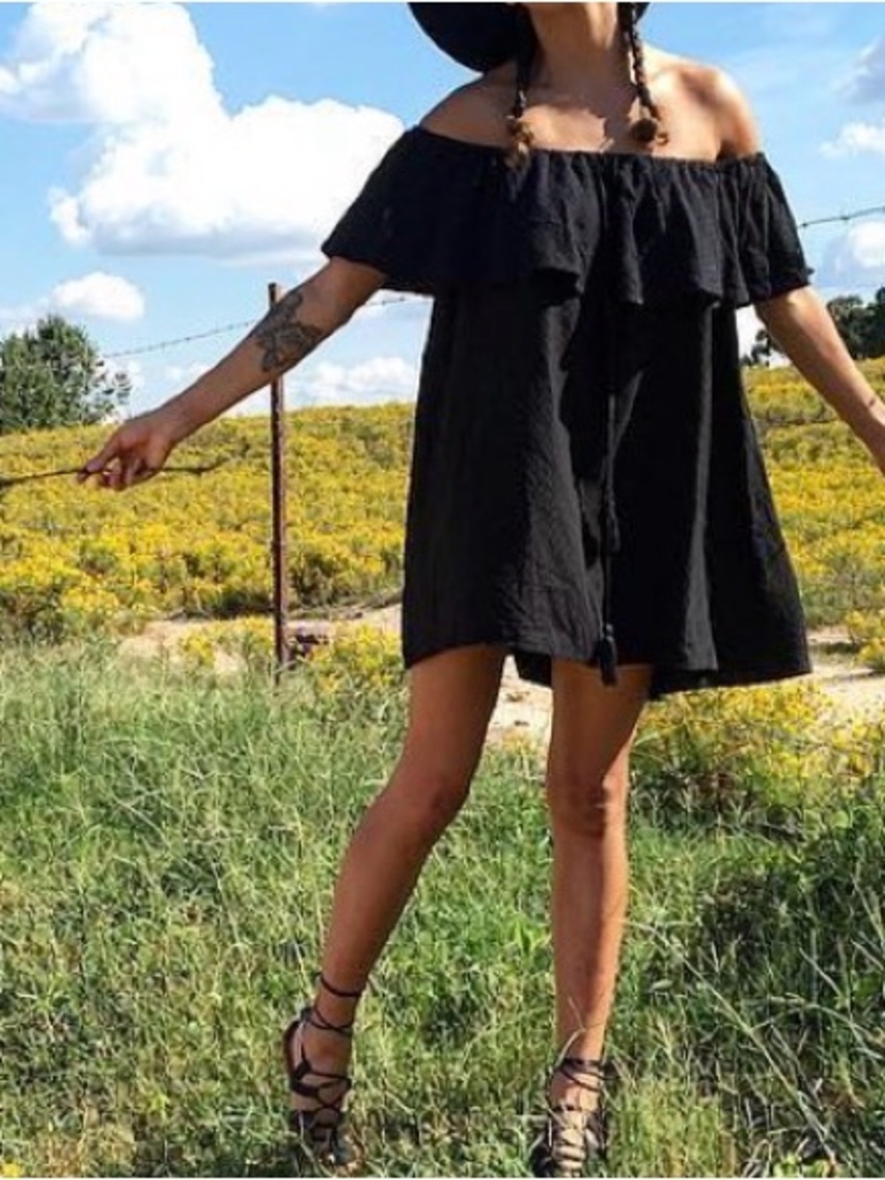American Threads Off the Shoulder Dress w/Pockets